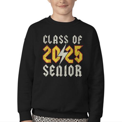 Class Of 2025 Senior Rock N Roll Back To School Music Lover Youth Crewneck Sweatshirt - Savourry