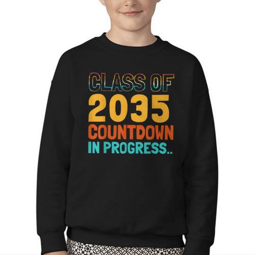 Class Of 2035 Countdown In Progress Fun Back To School Retro Youth Crewneck Sweatshirt - Savourry