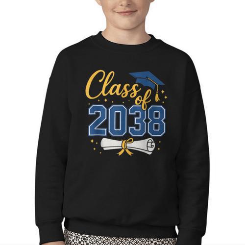 Class Of 2038 Grow With Me Kindergarten Back To School Youth Crewneck Sweatshirt - Savourry