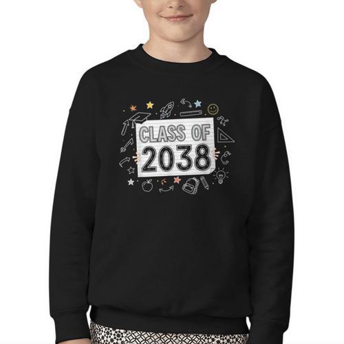 Class Of 2038 Grow Wiith Me School Back To School First Day Youth Crewneck Sweatshirt - Savourry