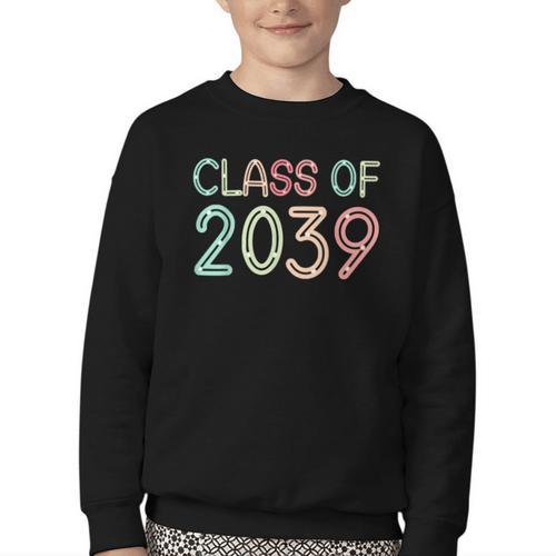 Class Of 2039 Grow With Me Kindergarten Back To School Youth Crewneck Sweatshirt - Savourry