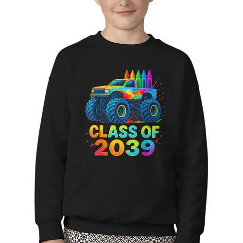 Class Of 2039 Monster Truck Kindergarten Back To School Boys Youth Crewneck Sweatshirt - Savourry
