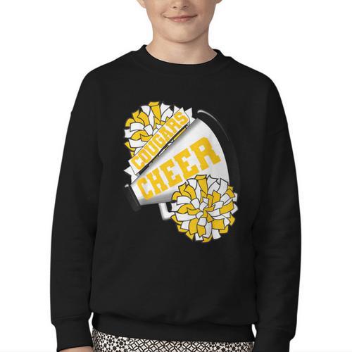 Cougars Cheer Back To School Cheerleading Spirit GY Youth Crewneck Sweatshirt - Savourry