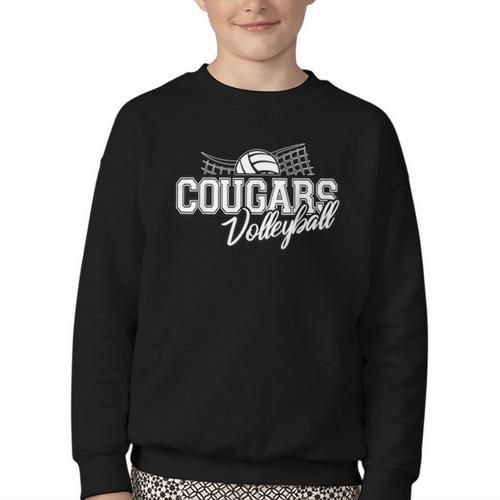 Cougars Volleyball Back To School Spirit Youth Crewneck Sweatshirt - Savourry
