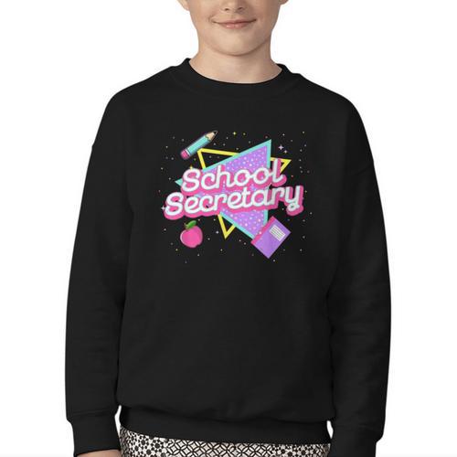 Cute School Secretary Shirt 80's 90's Back To School Youth Crewneck Sweatshirt - Savourry