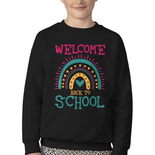 Cute Welcome Back To School First Day Of School First Day Youth Crewneck Sweatshirt - Savourry
