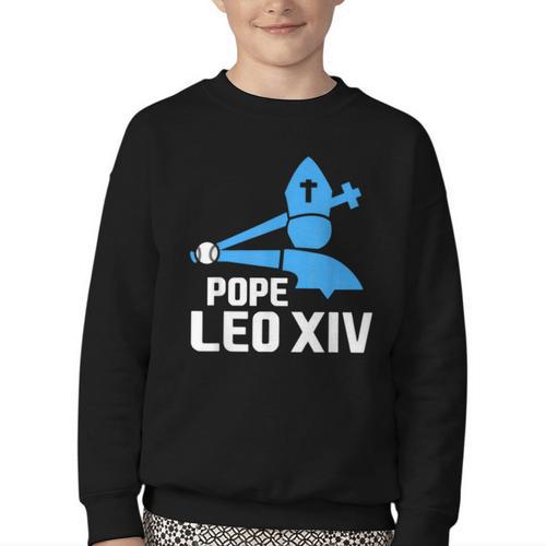 Da Pope Leo XIV Baseball Youth Crewneck Sweatshirt - Sportilla