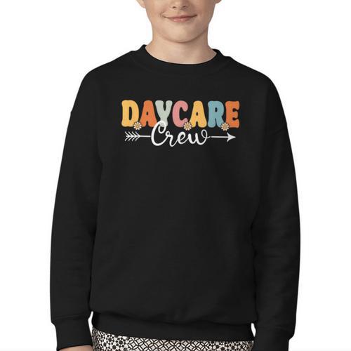 Daycare Crew Back To School Childcare Provider Youth Crewneck Sweatshirt - Savourry