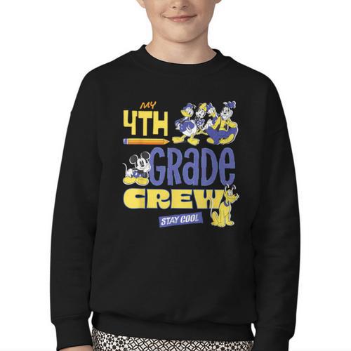 Disney My 4th Grade Crew Stay Cool Back To School Friends Youth Crewneck Sweatshirt - Savourry