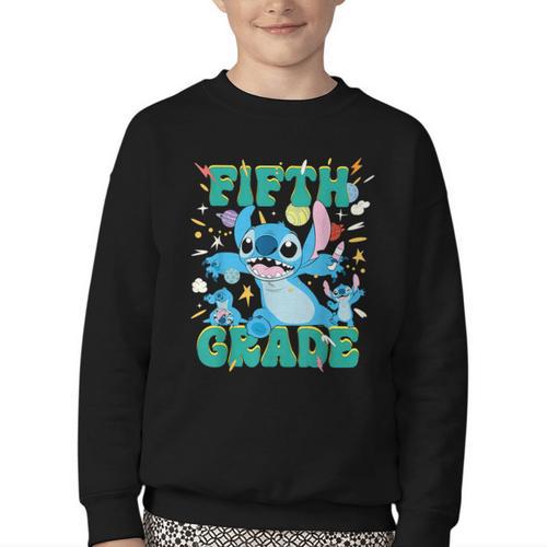 Disney Stitch Fifth Grade Back To School 1st Day Of School Youth Crewneck Sweatshirt - Savourry