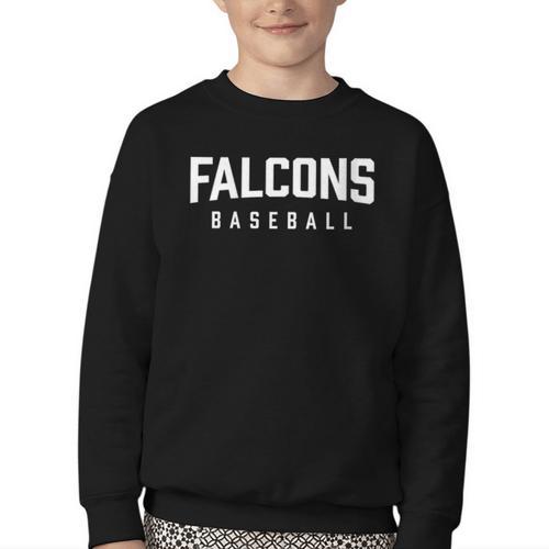 Falcons Baseball Inspired Youth Crewneck Sweatshirt - Sportilla