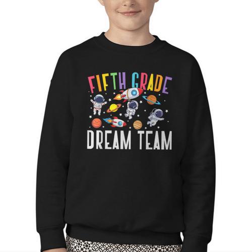 Fifth Grade Dream Team Astronaut 5th Grade Back To School Youth Crewneck Sweatshirt - Savourry