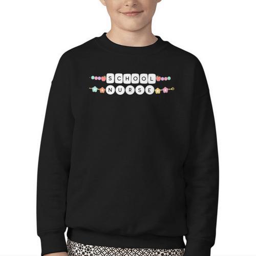 Friendship Bracelet School Nurse Appreciation Back To School Youth Crewneck Sweatshirt - Savourry