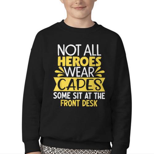 Front Office Desk Administrator Back To School Reception Youth Crewneck Sweatshirt - Savourry