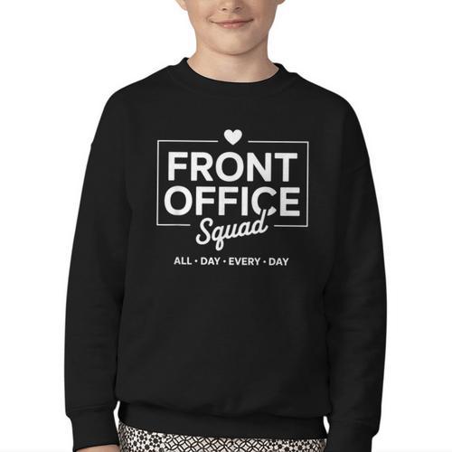 Front Office Squad Back To School Staff Appreciation Youth Crewneck Sweatshirt - Savourry