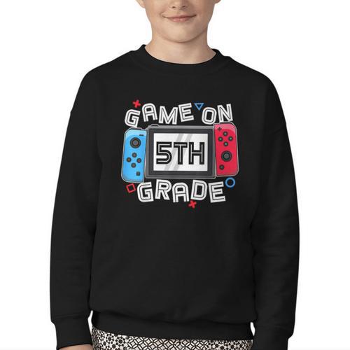 Game On 5th Grade Back To School Video Gamer Boys Kids Youth Crewneck Sweatshirt - Savourry