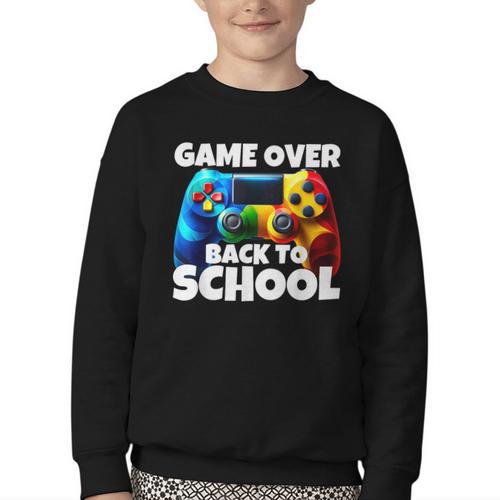 Game Over Back To School Gaming Controller Kids Gamer Youth Crewneck Sweatshirt - Savourry