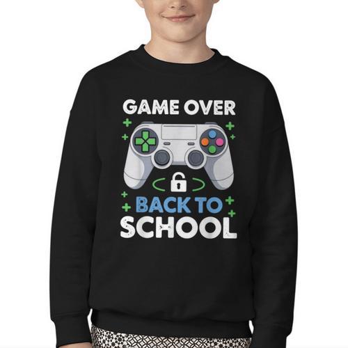 Game Over Back To School Kids First Day School Youth Crewneck Sweatshirt - Savourry