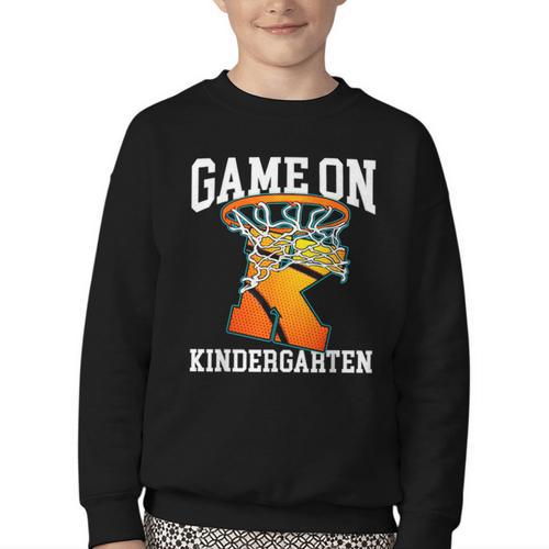 Game On Kindergarten Basketball Back To School Student Boys Youth Crewneck Sweatshirt - Savourry