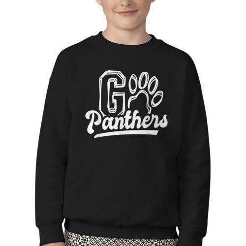 Go Cheer Panthers School Spirit Team Panther Back To School Youth Crewneck Sweatshirt - Savourry