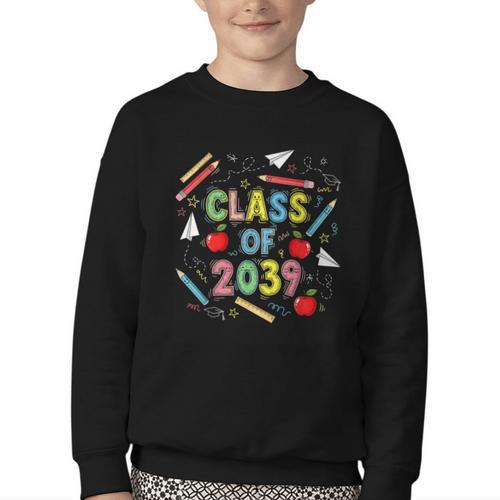 Graduation Class Of 2039 Groow With Me Senior Back To School Youth Crewneck Sweatshirt - Savourry