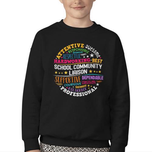 Groovy School Community Liaison Back To School Appreciation Youth Crewneck Sweatshirt - Savourry