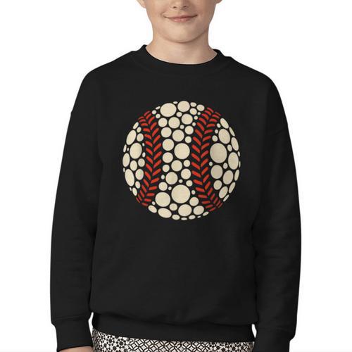Happy Dot Day Baseball Colorful Polka Dots Boy And Youth Youth Crewneck Sweatshirt - Sportilla