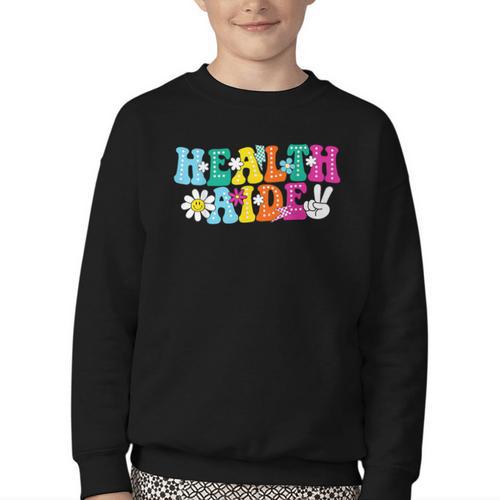 Health Aide Squad Admin Squad Back To School Youth Crewneck Sweatshirt - Savourry