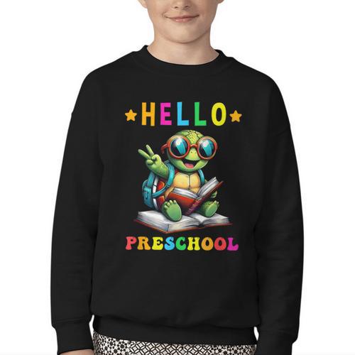 Hello Turtle Lovers From Back To School For Boys And Girls Youth Crewneck Sweatshirt - Savourry