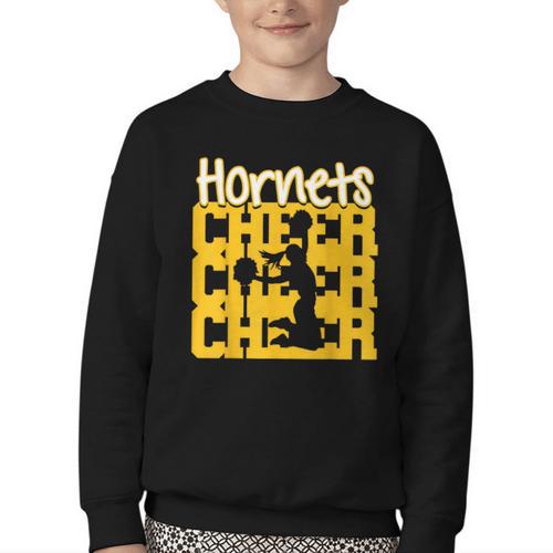 Hornets Cheer Back To School Cheerleading Spirit GY Youth Crewneck Sweatshirt - Savourry