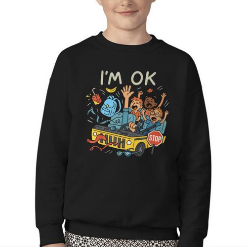 Humorous Graphic Art For School Bus Driver Back To School Youth Crewneck Sweatshirt - Savourry