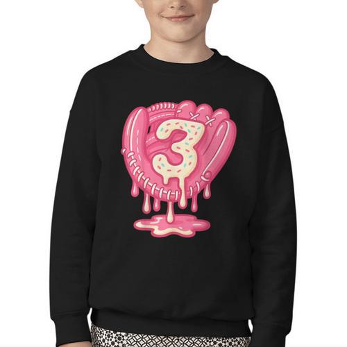 Ice Cream Baseball Glove 3rd Birthday Edition Youth Crewneck Sweatshirt - Sportilla