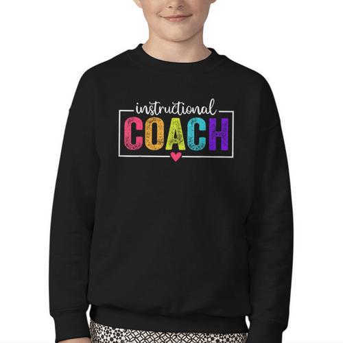 Instructional Coach Appreciation Back To School Youth Crewneck Sweatshirt - Savourry