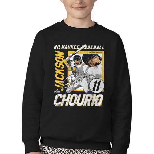 Jackson Chourio Milwaukee MLB Baseball Player MLBJCH203M Youth Crewneck Sweatshirt - Sportilla
