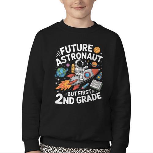 Kids Future Astronaut 2nd Grade Student Back To School Boys Kids Youth Crewneck Sweatshirt - Savourry