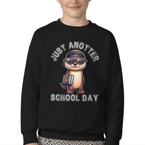 Kids Just Anotter School Day Otter Boys First Day Back To School Youth Crewneck Sweatshirt - Savourry