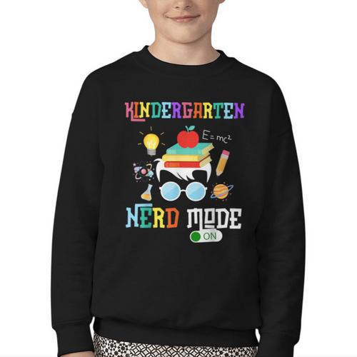 Kindergarten Nerd Mode On Back To School Science Kids Boys Youth Crewneck Sweatshirt - Savourry