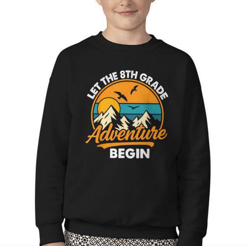 Let The 8th Grade Adventure Begin Back To School Youth Crewneck Sweatshirt - Savourry