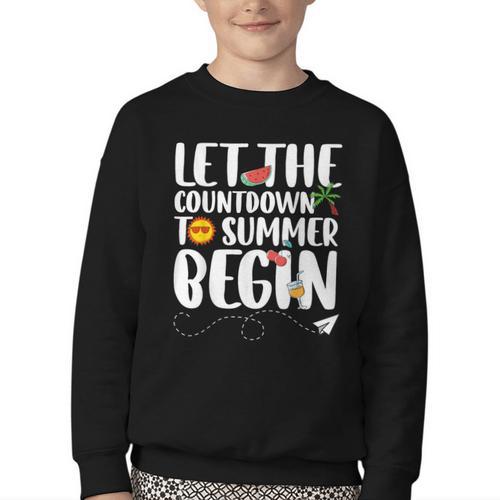 Let The Countdown To Summer Begin Back To School Youth Crewneck Sweatshirt - Savourry
