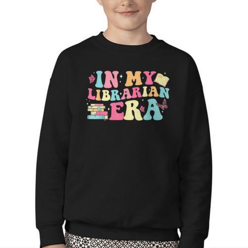 In My Librarian Era Last Day Of School Back To School Youth Crewneck Sweatshirt - Savourry