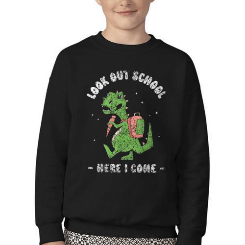 Look Out School Here I Come Grade Kids Pupil Back To School Youth Crewneck Sweatshirt - Savourry