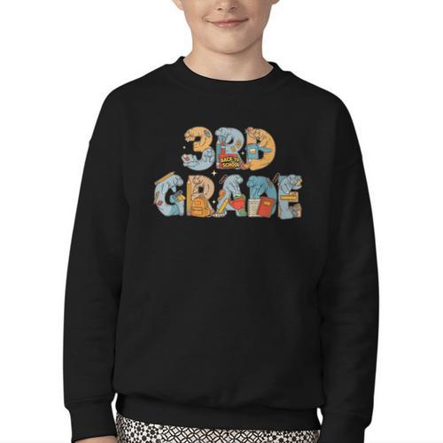 Manatee Third Grade Back To School Kids Boys Girls Youth Crewneck Sweatshirt - Savourry