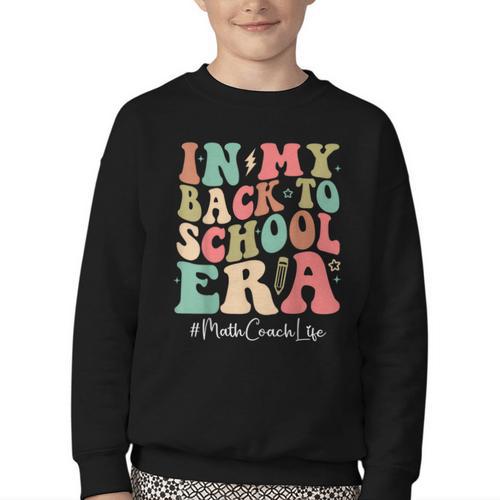 Math Coach In My Back To School Era Women Groovy Youth Crewneck Sweatshirt - Savourry