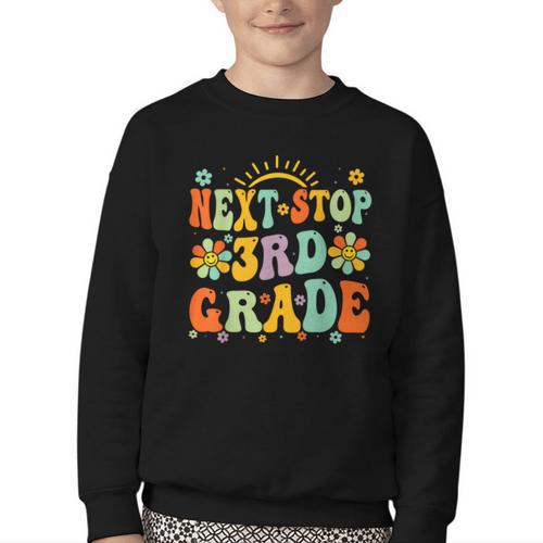 Next Stop 3rd Grade Graduation To Third Grade Back To School Youth Crewneck Sweatshirt - Savourry