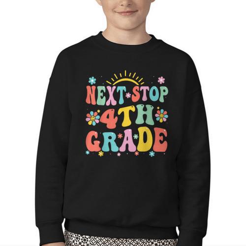 Next Stop 4th Grade Graduation To Forth Grade Back To School Youth Crewneck Sweatshirt - Savourry