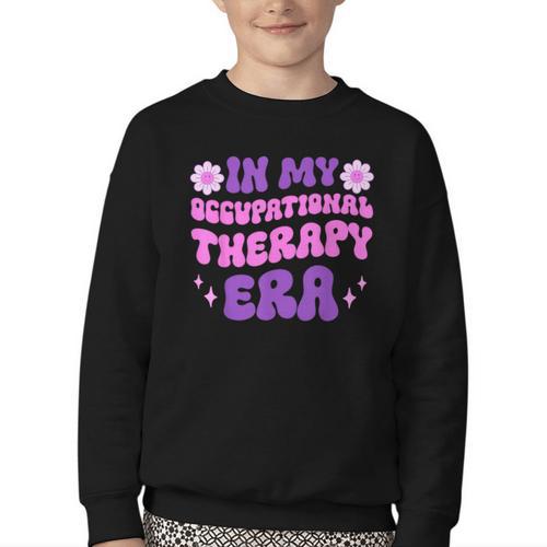 In My Occupational Therapy Era Groovy OT Back To School Youth Crewneck Sweatshirt - Savourry