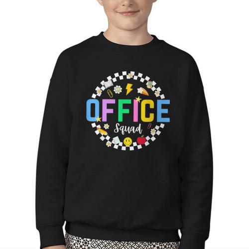 Office Squad Back To School Happy First Day Of School Youth Crewneck Sweatshirt - Savourry