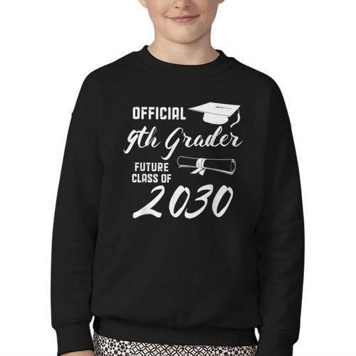 Official 9th Grader Future Class Of 2030 Back To School Youth Crewneck Sweatshirt - Savourry