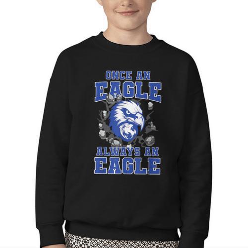 Once An Eagle Always An Eagle Back To School Spirit B Youth Crewneck Sweatshirt - Savourry