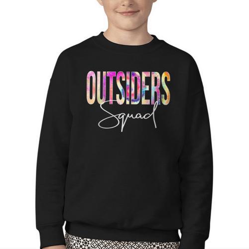 Outsiders Squad Tie Dye Back To School Women Appreciation Youth Crewneck Sweatshirt - Savourry